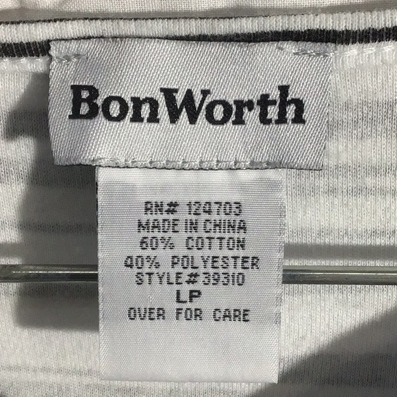 Womens BonWorth Black/White/Turquoise size Large/Petite. - Picture 2 of 5